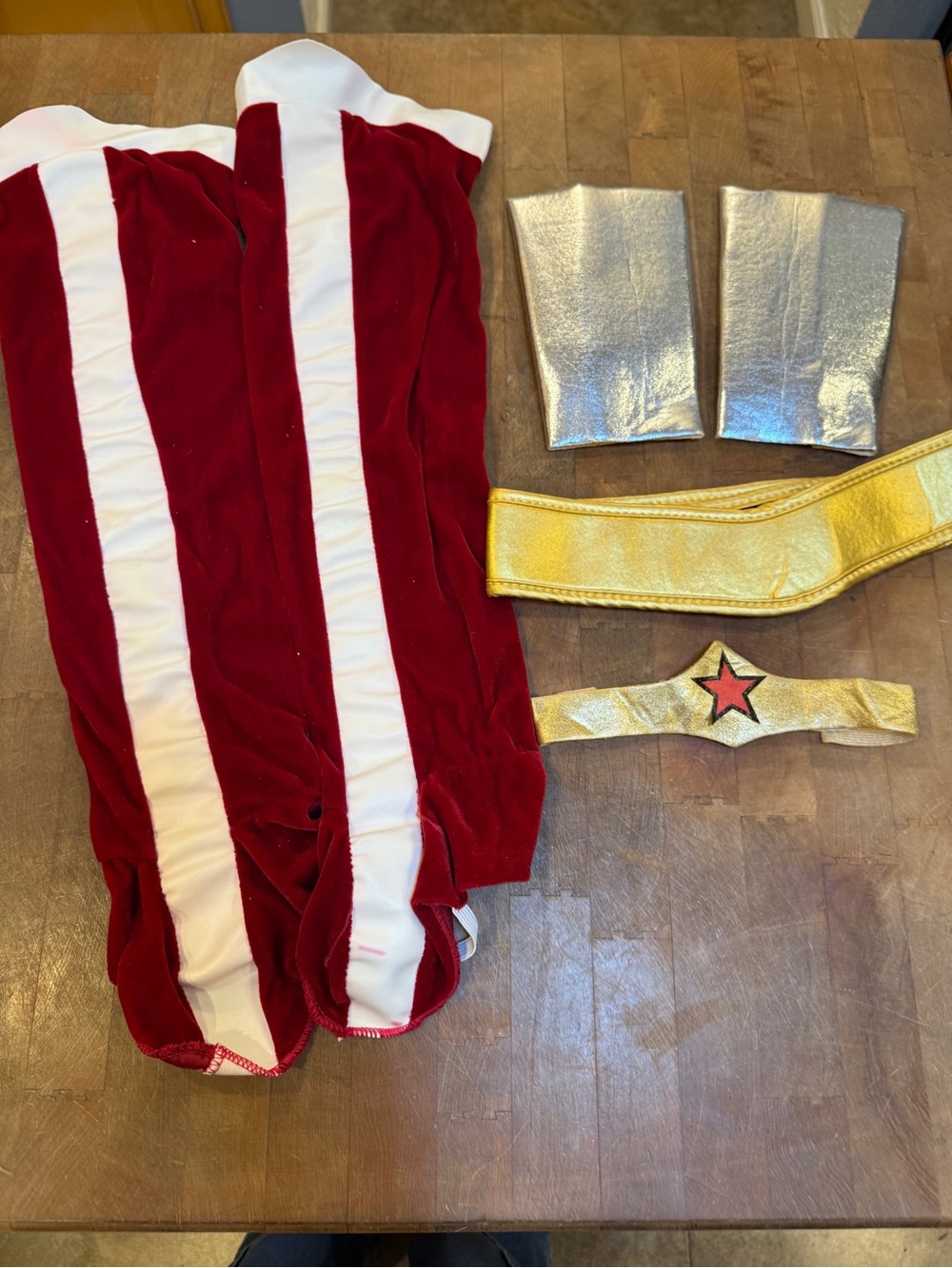 Wonder Women’s Hero Costume accessories Set in Red White Boot Covers GoldSilver